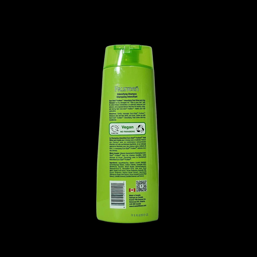 Intensifying Shampoo for Dry & Damaged Hair, Anti-Frizz Total Shine with Fruit Extracts, Vegan Formula, Paraben-Free