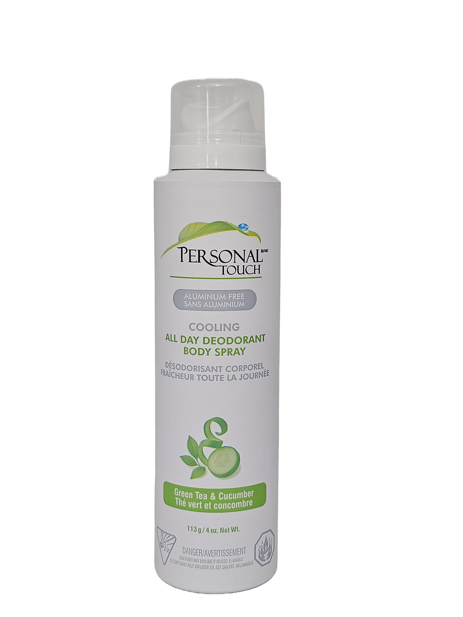 Personal Touch® Deodorant Body Spray Green Tea Cucumber   4 oz.Net Wt.